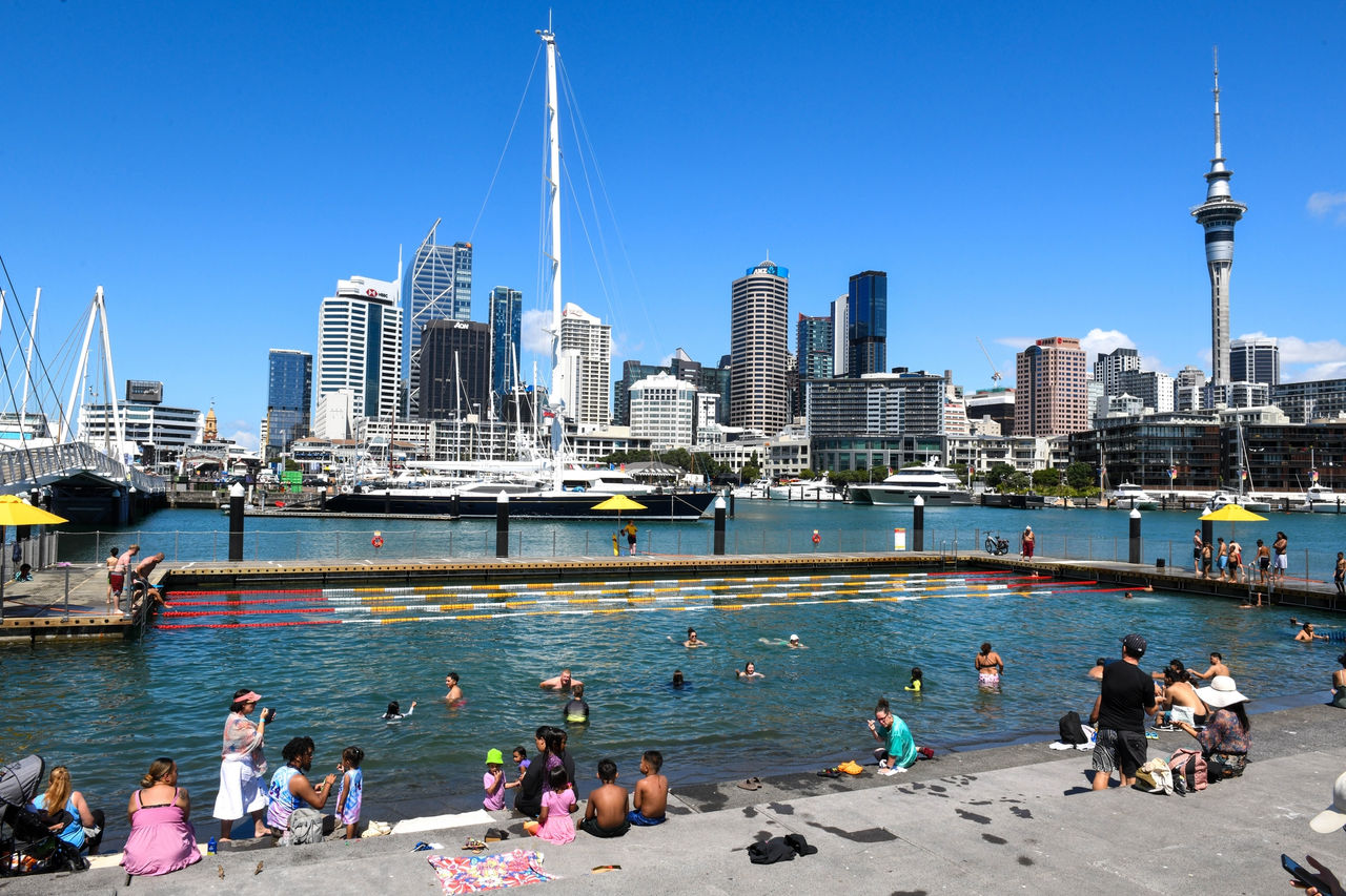 Auckland, New Zealand - 8 February 2025: view at Auckland downtown in New Zealand