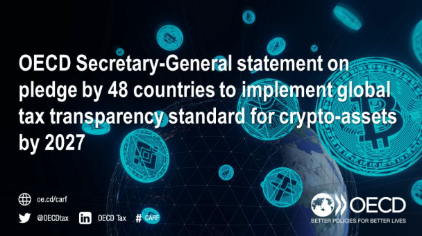 OECD Secretary-General Mathias Cormann welcomes pledge by 48 countries to implement global tax transparency standard for crypto-assets by 2027