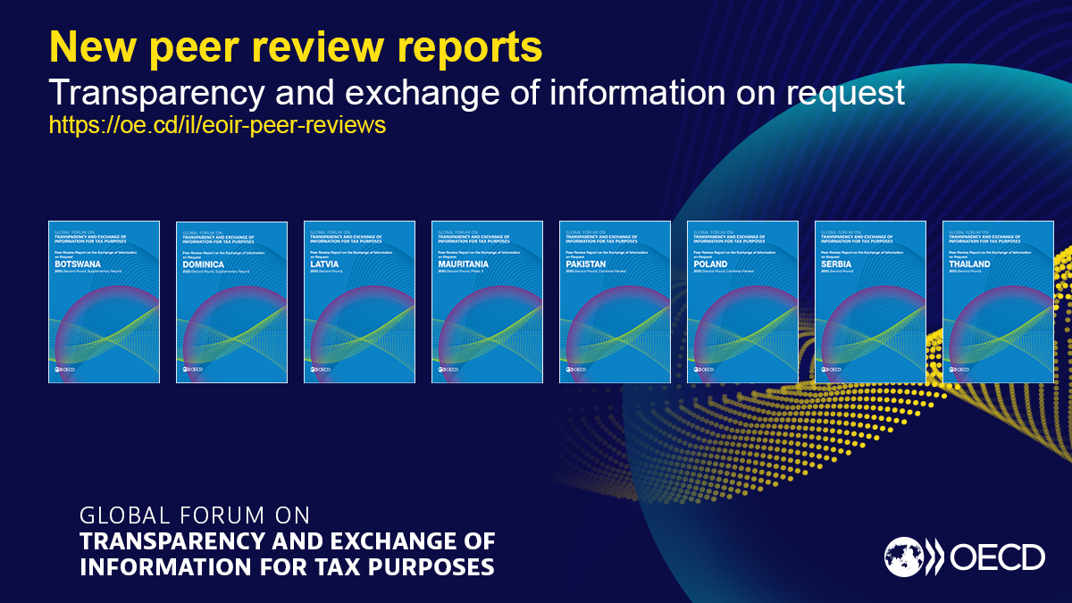 Global Forum publishes eight new peer review reports on transparency and exchange of information on request