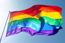 rainbow flag in the wind
