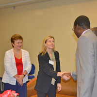 Premier Ministre Tiao, Kristalina Georgieva, EU Commissioner and Nancy Lindborg, USAID Assistant Administrator